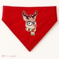 Hipster Red Nose Reindeer Christmas Lights USA-Made Doggie Bandana thumb 0