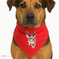 Hipster Red Nose Reindeer Christmas Lights USA-Made Doggie Bandana thumb 1