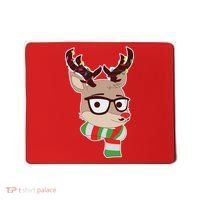 Hipster Red Nose Reindeer Christmas Lights Mousepad thumb 0