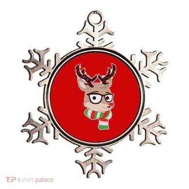 Hipster Red Nose Reindeer Christmas Lights Ornament