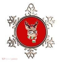 Hipster Red Nose Reindeer Christmas Lights Ornament thumb 0