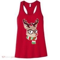 Hipster Red Nose Reindeer Christmas Lights Women's Tank Top thumb 0