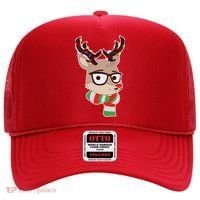 Hipster Red Nose Reindeer Christmas Lights Hat thumb 0