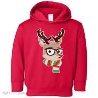 Hipster Red Nose Reindeer Christmas Lights Toddler Hoodie thumb 0