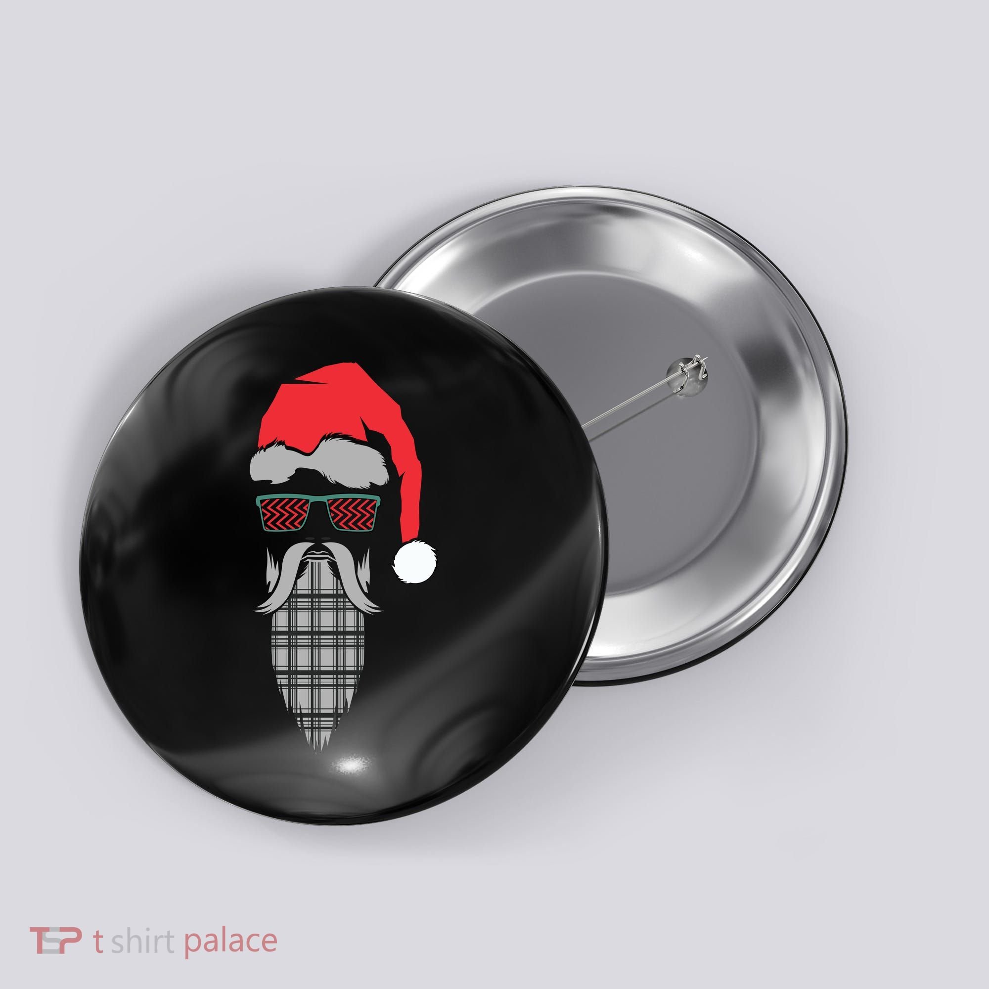 Hipster Santa Claus Button