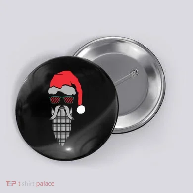 Hipster Santa Claus Button
