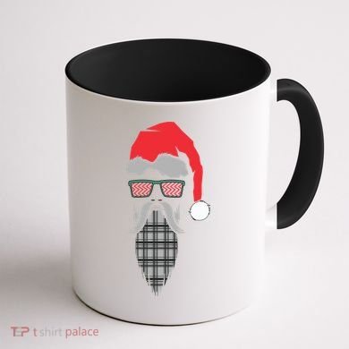 Hipster Santa Claus Coffee Mug back