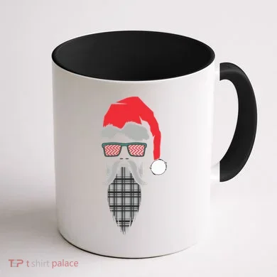 Hipster Santa Claus Coffee Mug back
