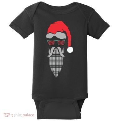 Hipster Santa Claus Baby Bodysuit