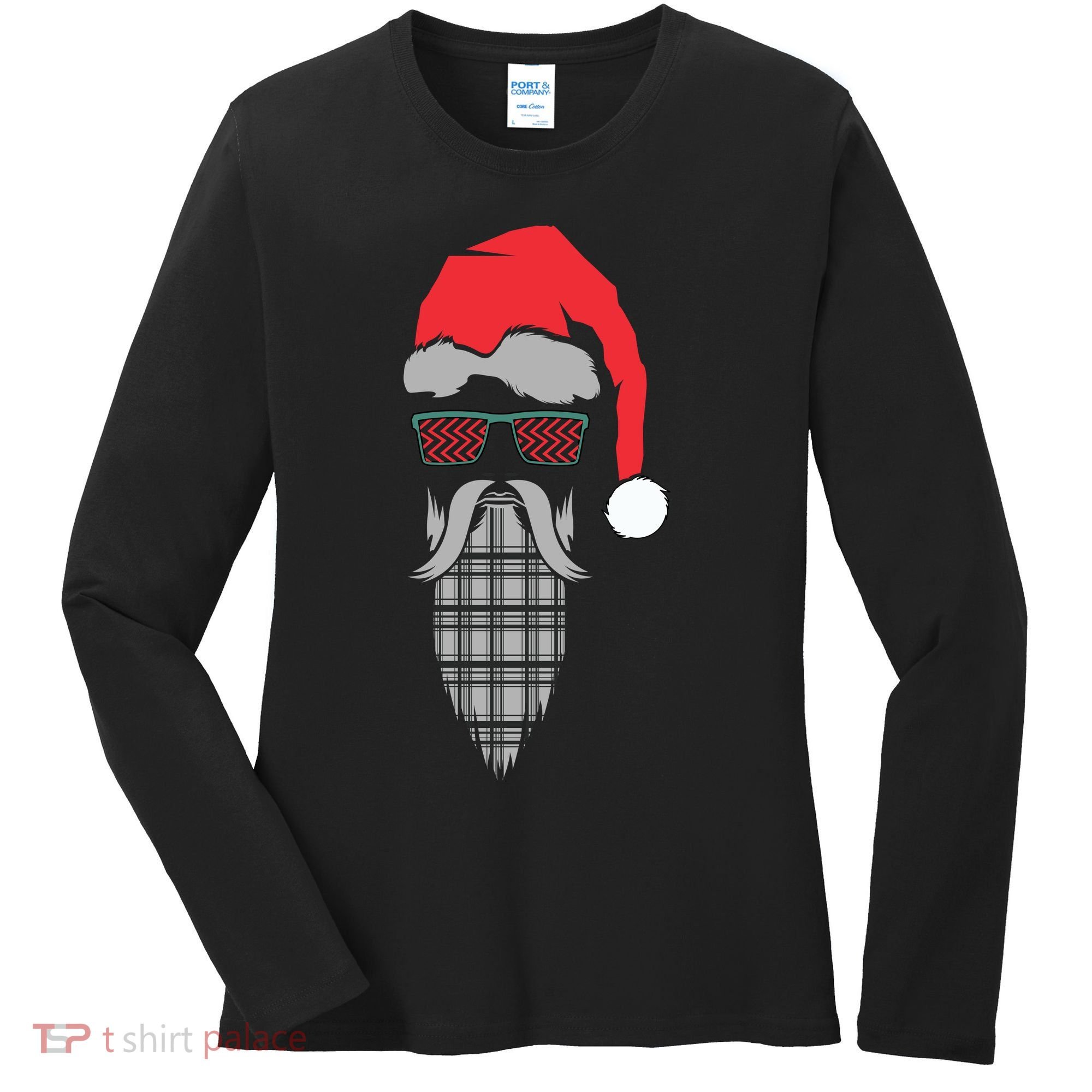 Hipster Santa Claus Women's Long Sleeve Shirt