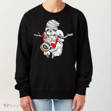 Hipster Sloth With Retro Camera Women's Sweatshirt