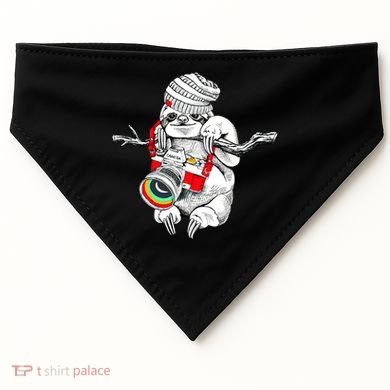 Hipster Sloth With Retro Camera USA-Made Doggie Bandana