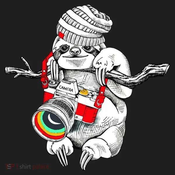 Hipster Sloth With Retro Camera Tumbler