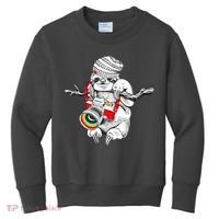 Hipster Sloth With Retro Camera Kids Sweatshirt thumb 0
