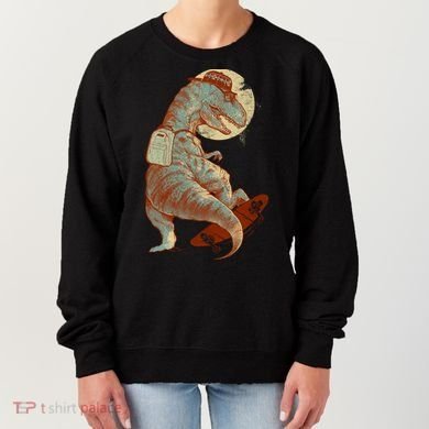 Hipster T-Rex Skateboarding Women's Sweatshirt