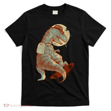 Hipster T-Rex Skateboarding T-Shirt