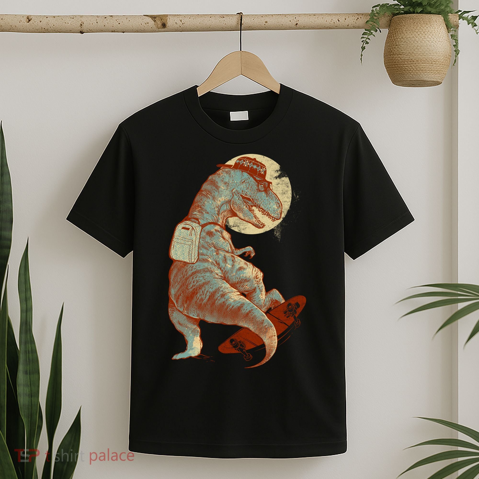 Hipster T-Rex Skateboarding T-Shirt