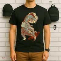 Hipster T-Rex Skateboarding T-Shirt thumb 6