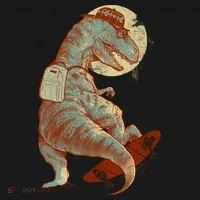 Hipster T-Rex Skateboarding Bucket Hat thumb 4