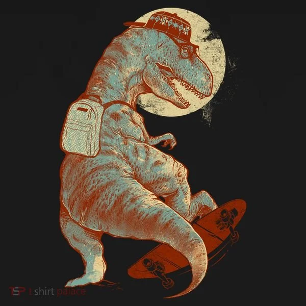 Hipster T-Rex Skateboarding Bucket Hat