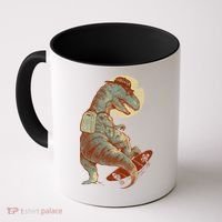Hipster T-Rex Skateboarding Coffee Mug thumb 0