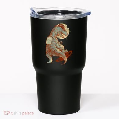 Hipster T-Rex Skateboarding Tumbler