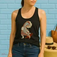 Hipster T-Rex Skateboarding Women's Tank Top thumb 2