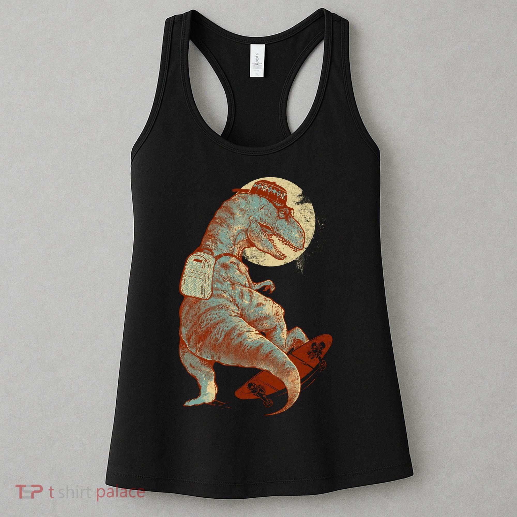 Hipster T-Rex Skateboarding Women's Tank Top