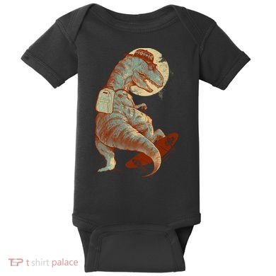 Hipster T-Rex Skateboarding Baby Bodysuit