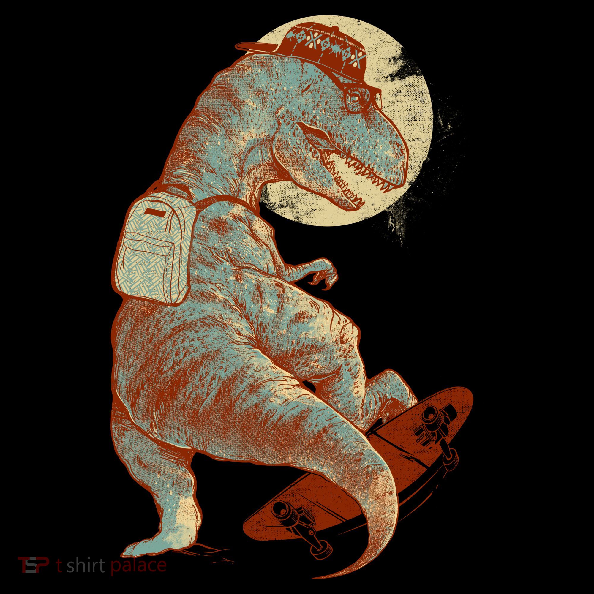 Hipster T-Rex Skateboarding Baby Bodysuit