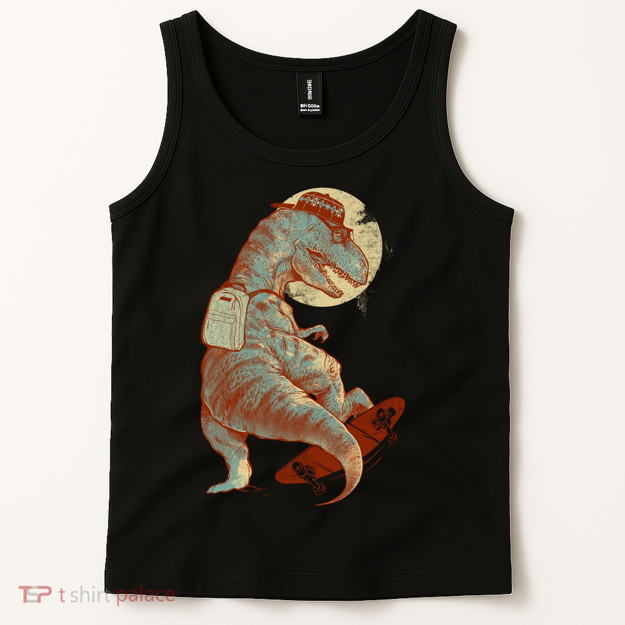 Hipster T-Rex Skateboarding Tank Top