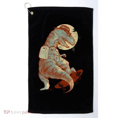 Hipster T-Rex Skateboarding Golf Towel