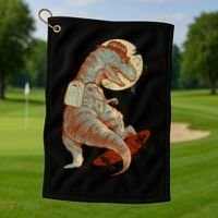 Hipster T-Rex Skateboarding Golf Towel thumb 1