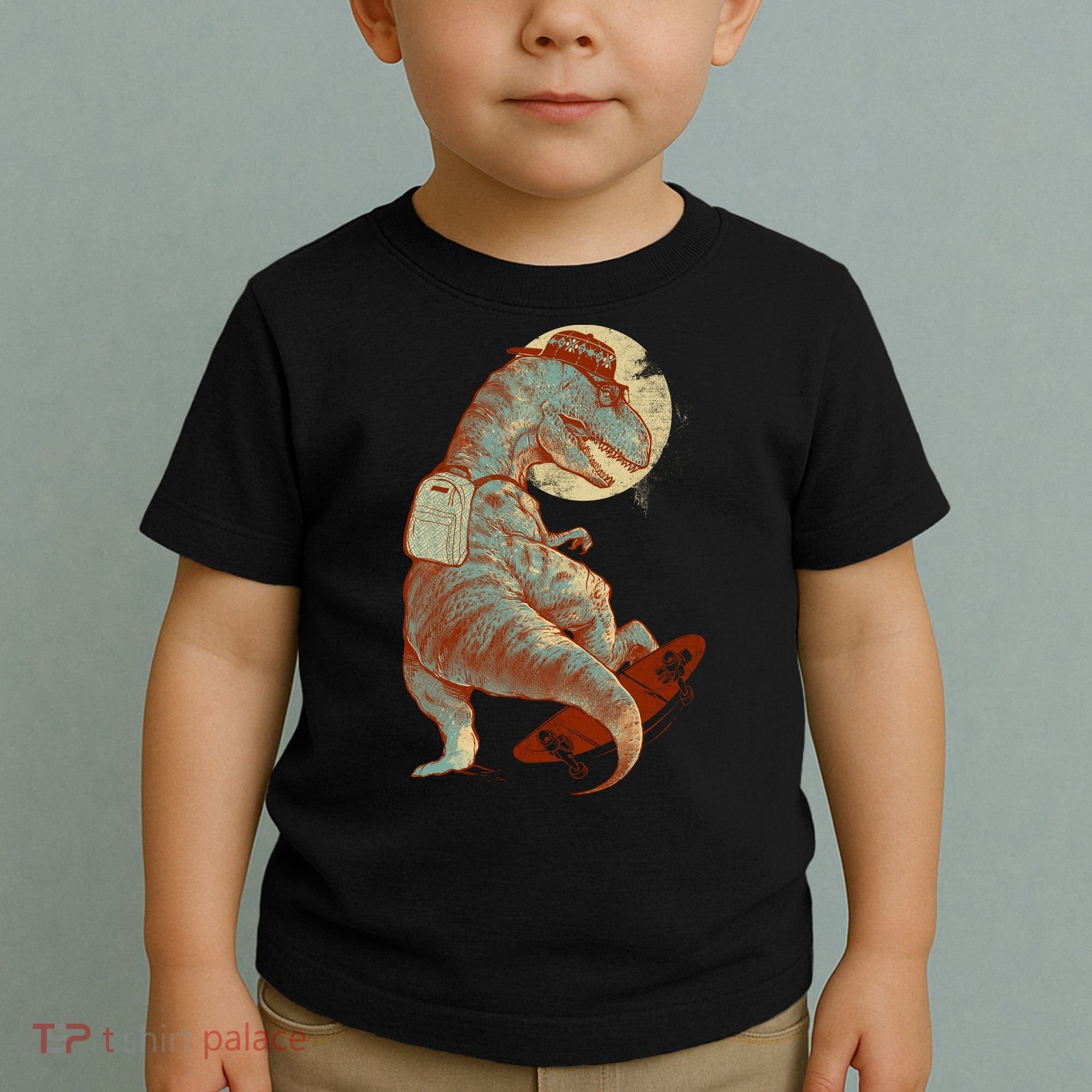 Hipster T-Rex Skateboarding Toddler T-Shirt