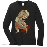 Hipster T-Rex Skateboarding Women's Long Sleeve Shirt thumb 0