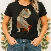 Hipster T-Rex Skateboarding Women's T-Shirt thumb 2
