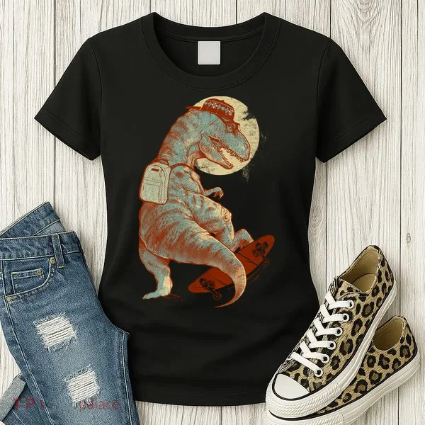Hipster T-Rex Skateboarding Women's T-Shirt