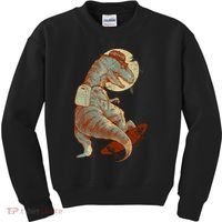 Hipster T-Rex Skateboarding Kids Sweatshirt thumb 0