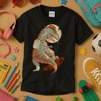 Hipster T-Rex Skateboarding Kids T-Shirt thumb 3