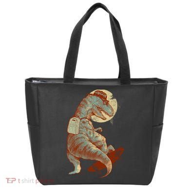 Hipster T-Rex Skateboarding Tote Bag