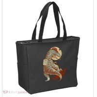 Hipster T-Rex Skateboarding Tote Bag thumb 2