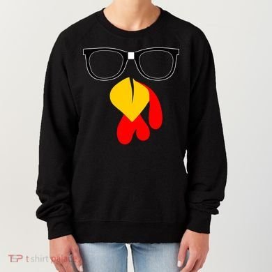 Hipster Turkey Nerd Glasses Thanksgiving Women's Sweatshirt