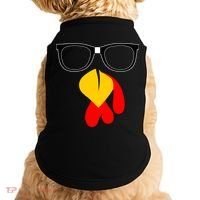 Hipster Turkey Nerd Glasses Thanksgiving Doggie Tank thumb 0