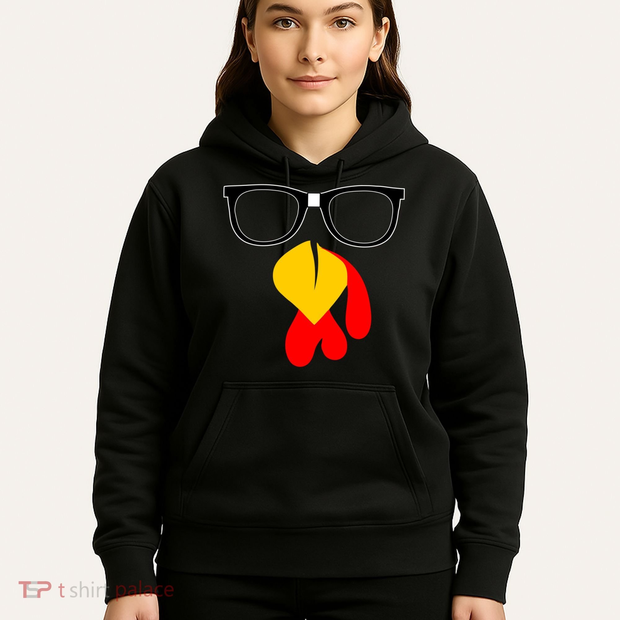 Hipster Turkey Nerd Glasses Thanksgiving Hoodie