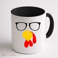Hipster Turkey Nerd Glasses Thanksgiving Coffee Mug thumb 1