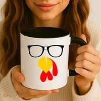 Hipster Turkey Nerd Glasses Thanksgiving Coffee Mug thumb 3