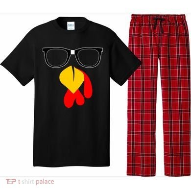Hipster Turkey Nerd Glasses Thanksgiving Pajama Set