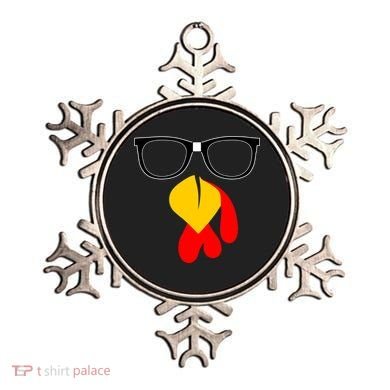 Hipster Turkey Nerd Glasses Thanksgiving Ornament