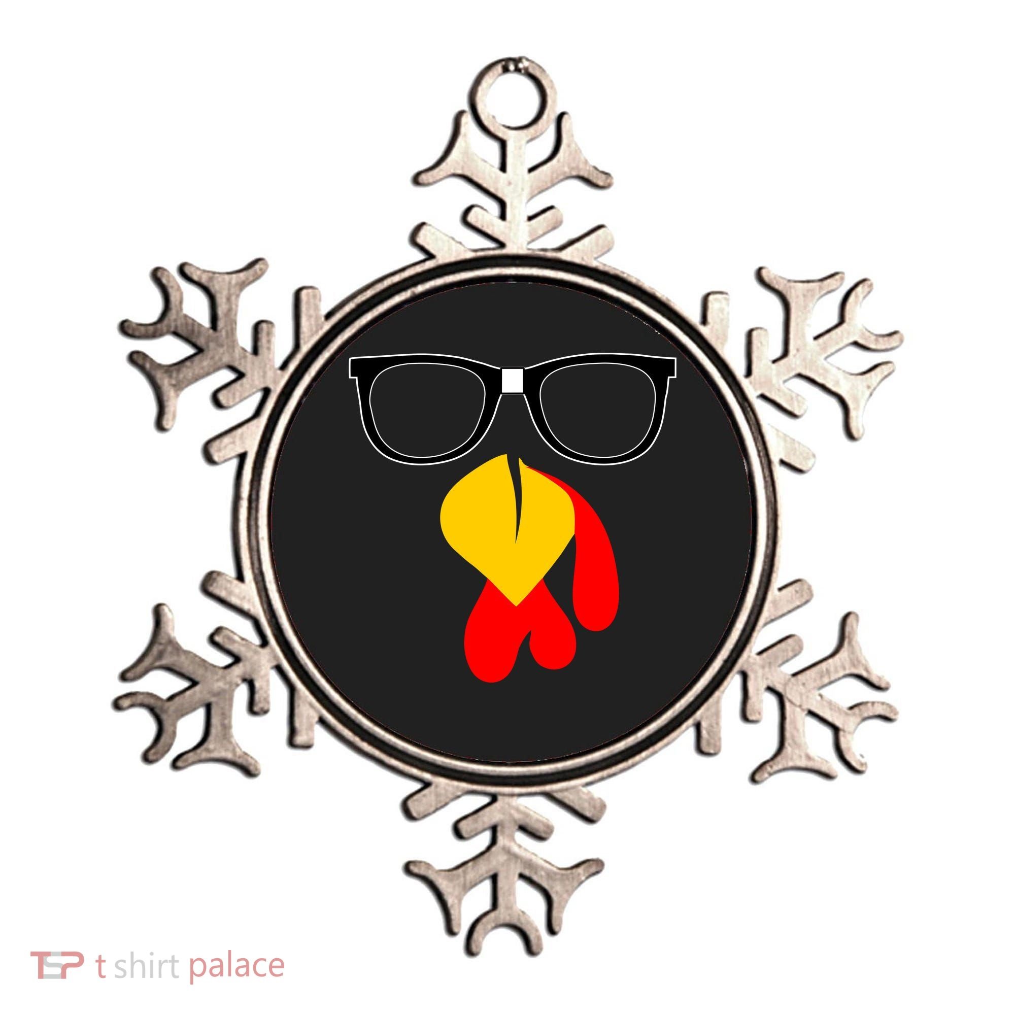 Hipster Turkey Nerd Glasses Thanksgiving Ornament