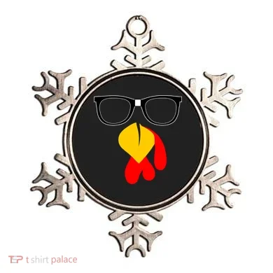 Hipster Turkey Nerd Glasses Thanksgiving Ornament